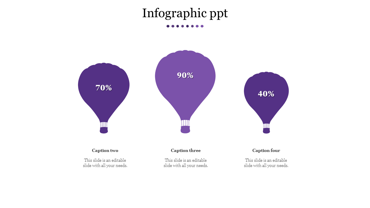 Free - Infographic PPT With Parachute Shapes For Presentation